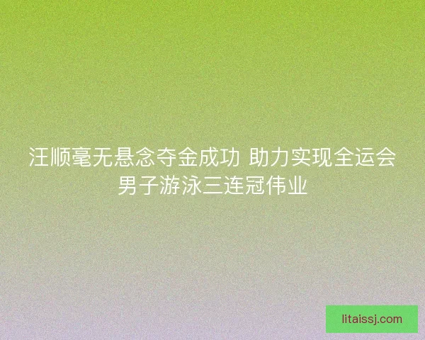 汪顺毫无悬念夺金成功 助力实现全运会男子游泳三连冠伟业 汪顺毫无悬念夺金成功 助力实现全运会男子游泳三连冠伟业